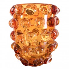 Monumental amber Murano glass vase 